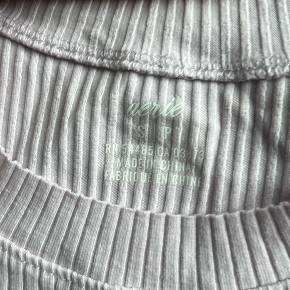 NWOT AERIE Ribbed Lilac High Neck Tank - Picture 3 of 3